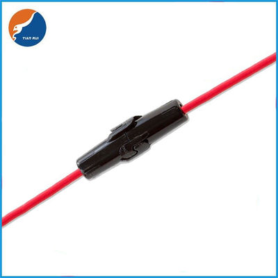 赤いワイヤー18AWG 15CM長さの黒い収容の5x20mmガラスの管のインラインに ヒューズのホールダー