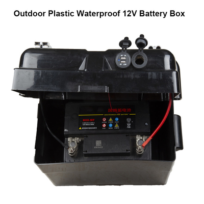 屋外のプラスチック防水100A 12Vの蓄電池外箱、冒険のキャンプの蓄電池外箱
